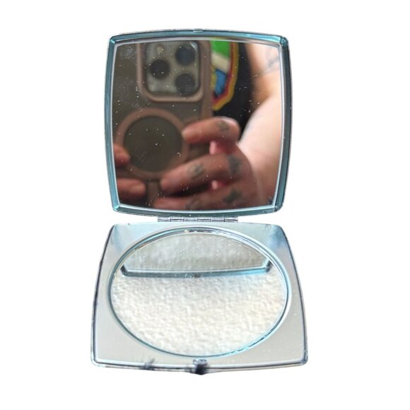 Vintage Acme Art Deco Compact Mirror With Geometric Design & Dual Mirrors - Picture 3 of 5